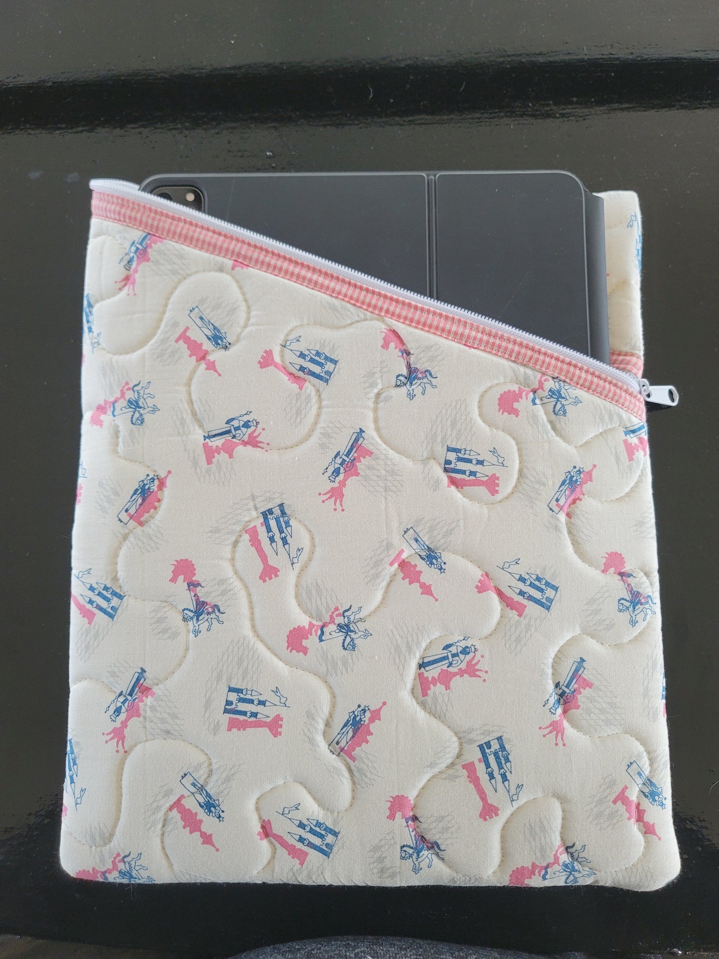 Padded Book or E-Reader Sleeve with Zipper