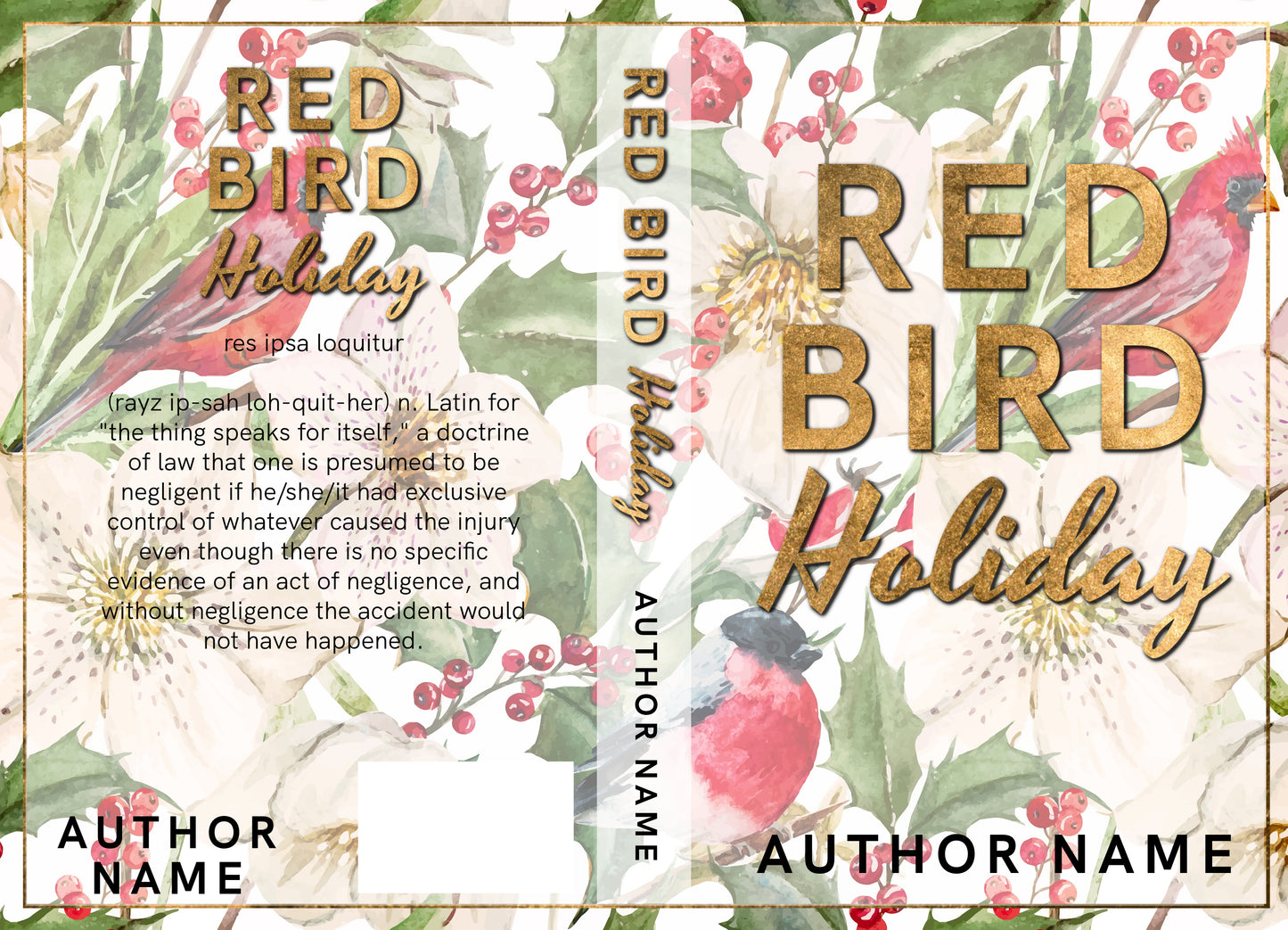 Red Bird Holiday: Pre-Made Book Cover